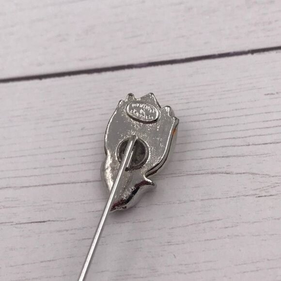 Whiting & Davis Frosted Tulip Stickpin Silver - Picture 12 of 14
